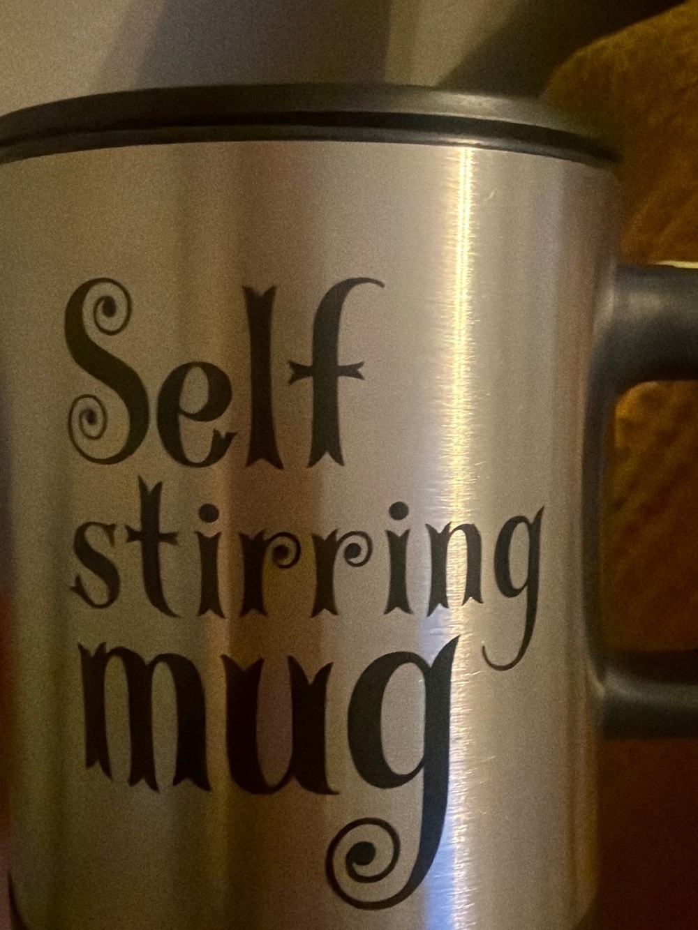 Self Stirring Mug in Stainless Silver